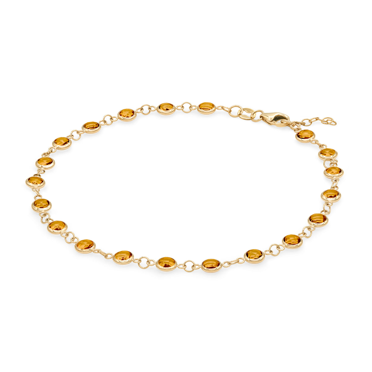 4.5 TCW Round Citrine Lab Made Diamond- November Birthstone Bracelet 4