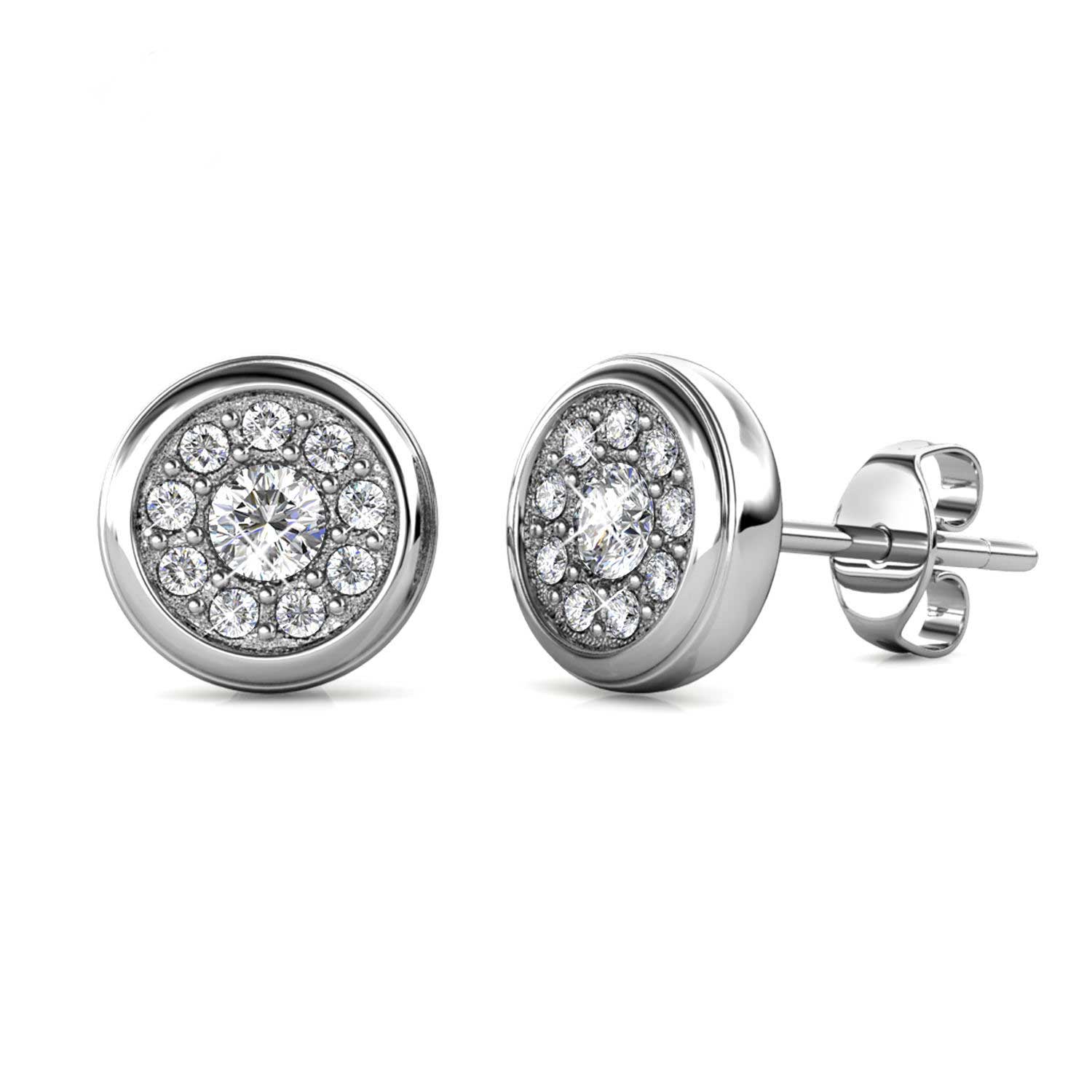 Round Cut Cubic Zirconia in 925 Sterling Silver Earrings 5