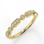 Stunning 0.15 TCW Round Moissanite Stones Milgrain Wedding Bands 1