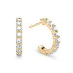 1.08 TCW Round Aquamarine Lab Made Diamond- March Birthstone Hoops 1