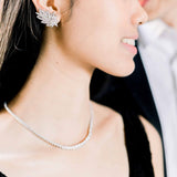 2.0 TCW Round Cut Moissanite Feather Stud Earrings in Gold 3