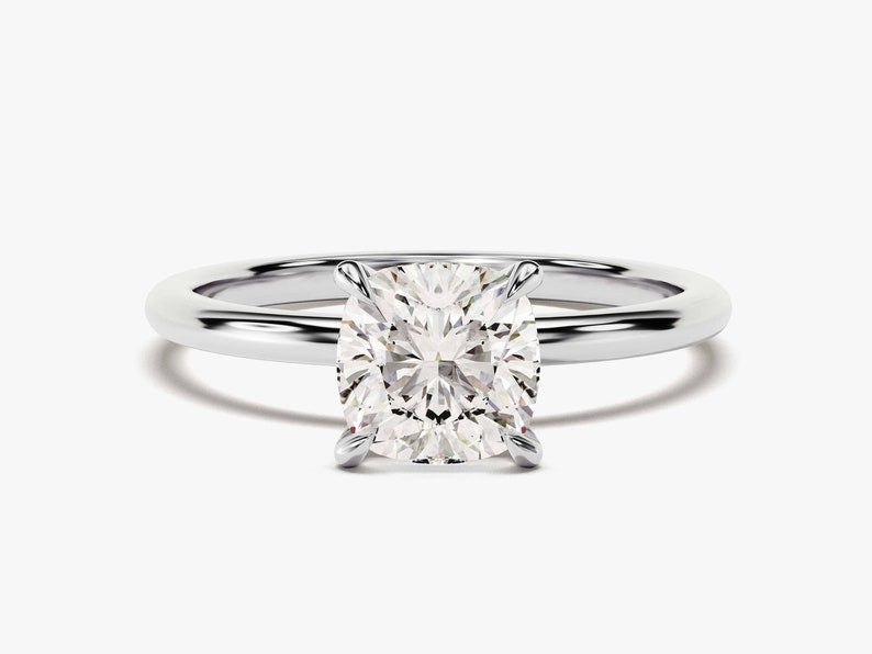 Stunning 1.50 CT Cushion Moissanite Engagement Ring with Solitaire Design 4