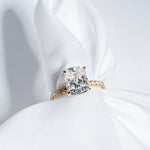 Classic 3.0 CT Cushion Moissanite Engagement Ring with Hidden Halo & Pave Design 3