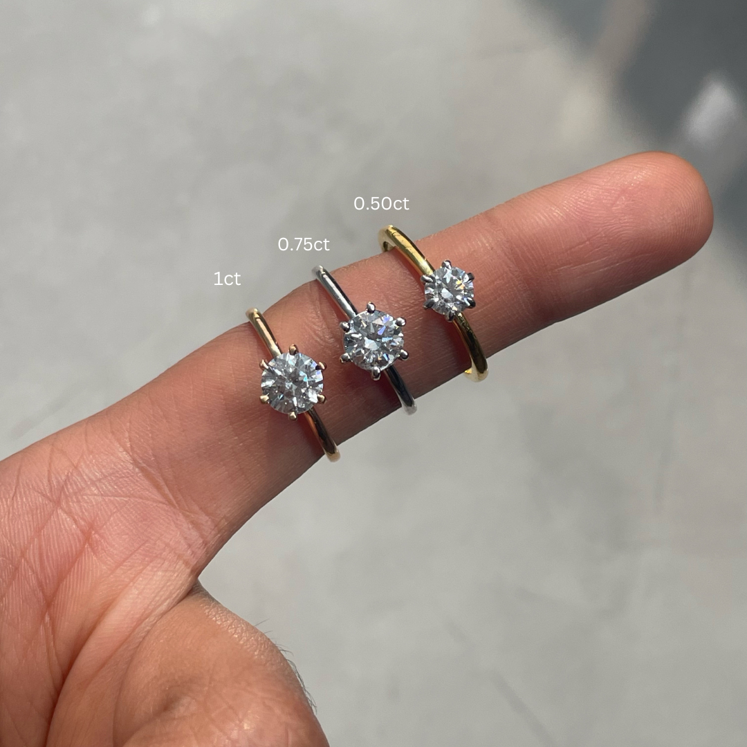 Stunning 1.0 CT Round Moissanite Engagement Ring with Solitaire Design 9