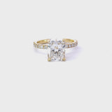 Stunning 3.0 CT Cushion Moissanite Engagement Ring with Hidden Halo & Pave Design 1