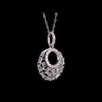 Round Cut Cubic Zirconia in 925 Sterling Silver Necklace 11