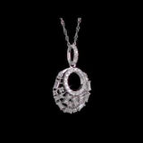 Round Cut Cubic Zirconia in 925 Sterling Silver Necklace 11