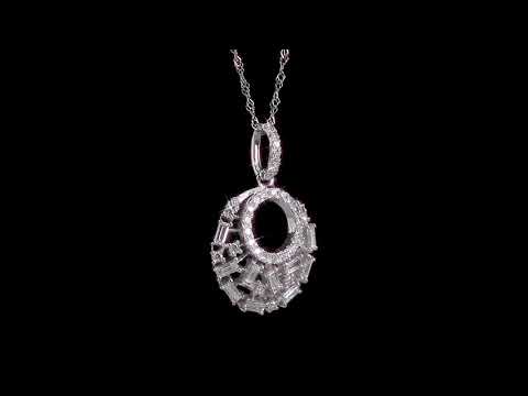 Round Cut Cubic Zirconia in 925 Sterling Silver Necklace 11