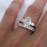 Stunning 0.4 TCW Baguette and Round Moissanite Stones in Half Eternity Wedding Bands 4