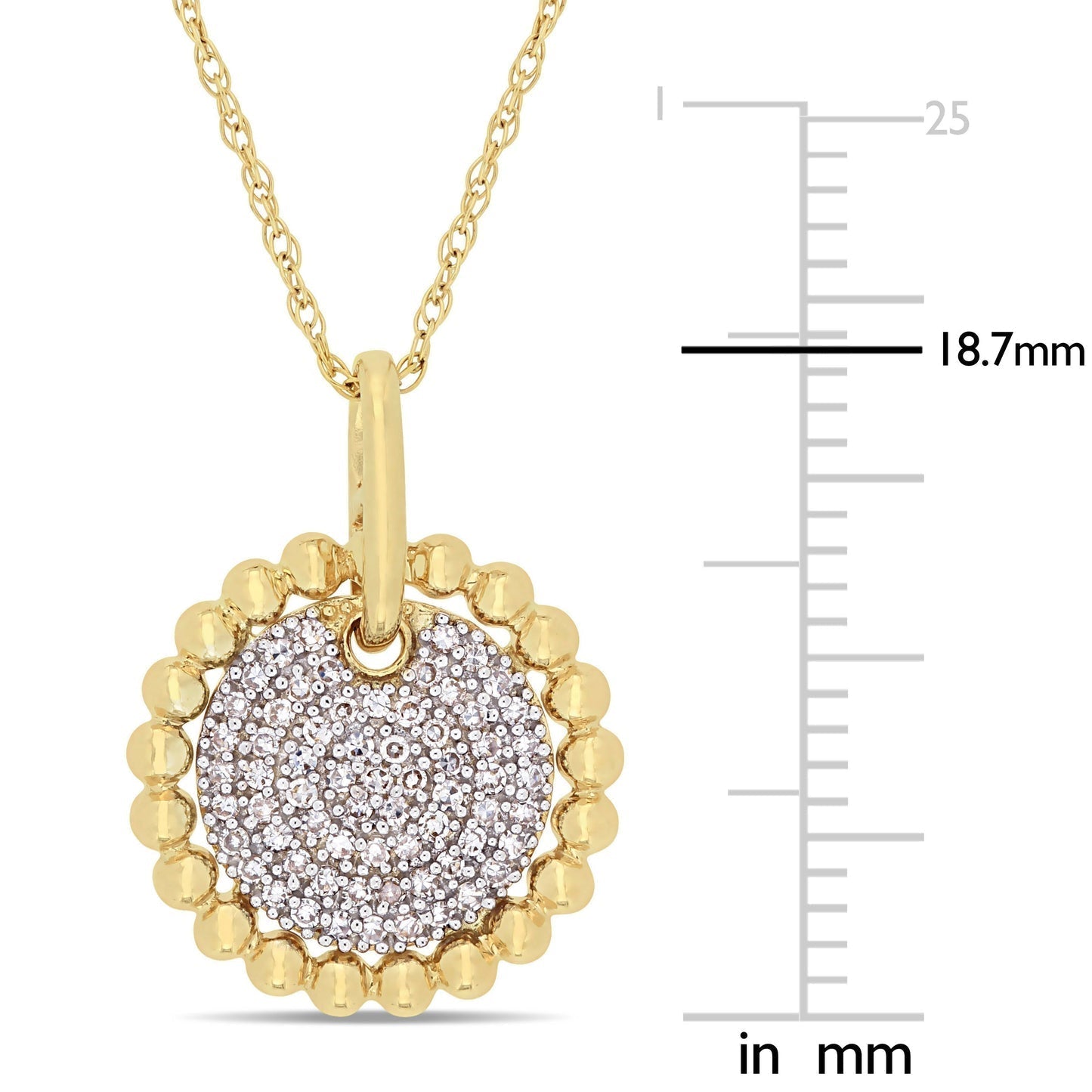 Round Cut Cubic Zirconia in 925 Sterling Silver Necklace 10