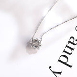 0.50 TCW Round Moissanite Diamond Halo Pendant Necklace in Solid Gold 10