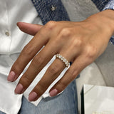 Stunning 1.32 CT Oval Moissanite Stones Share Prong Wedding Bands 1