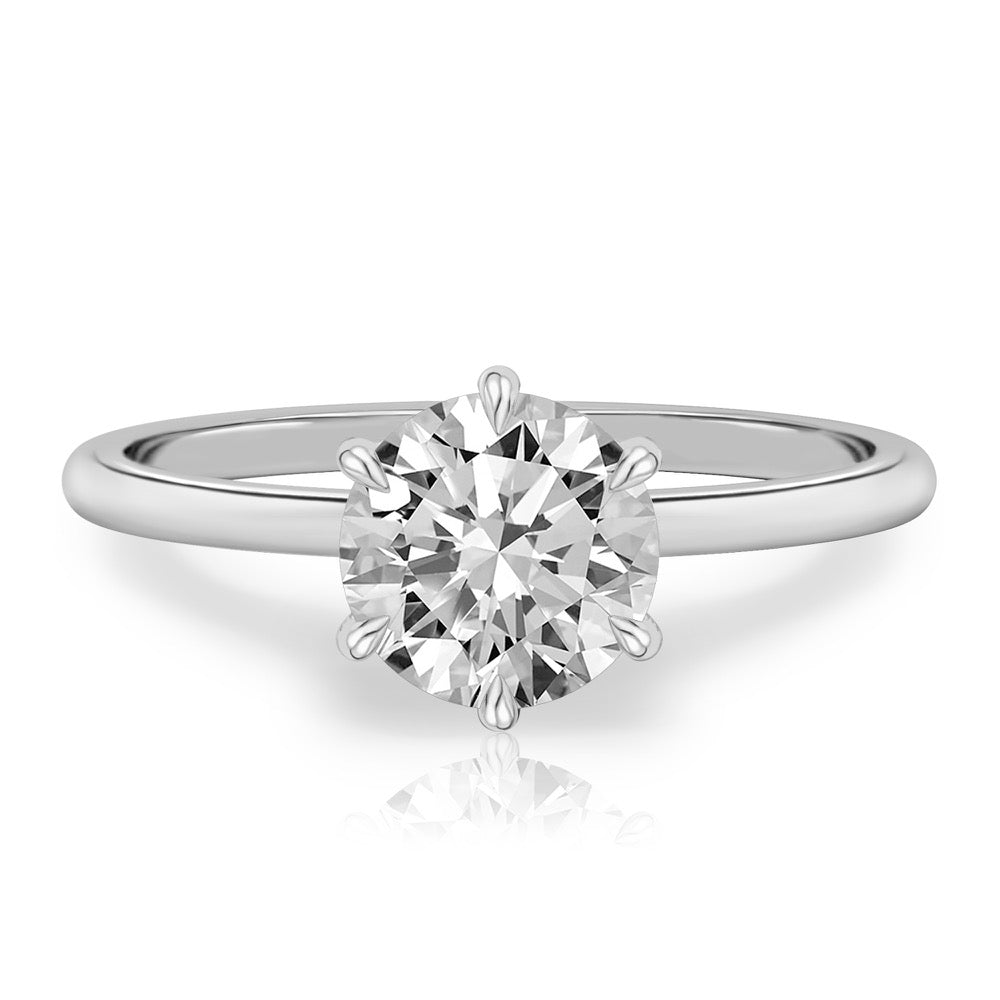 Stunning 1.0- 2.0 CT Round Moissanite Engagement Ring with Solitaire Design 1