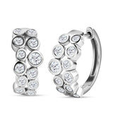 Round Cut Cubic Zirconia in 925 Sterling Silver Earrings 1