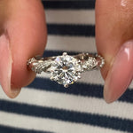 Classic 1.0 CT Round Moissanite Engagement Ring with Twist Pave Design 5