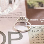 Stunning 3.0 CT Emerald Moissanite Engagement Ring with 3 Stones Design 9