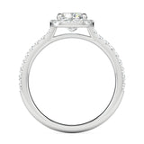 Stunning 0.5 CT Cushion Moissanite Engagement Ring With Halo & Pave Design 3