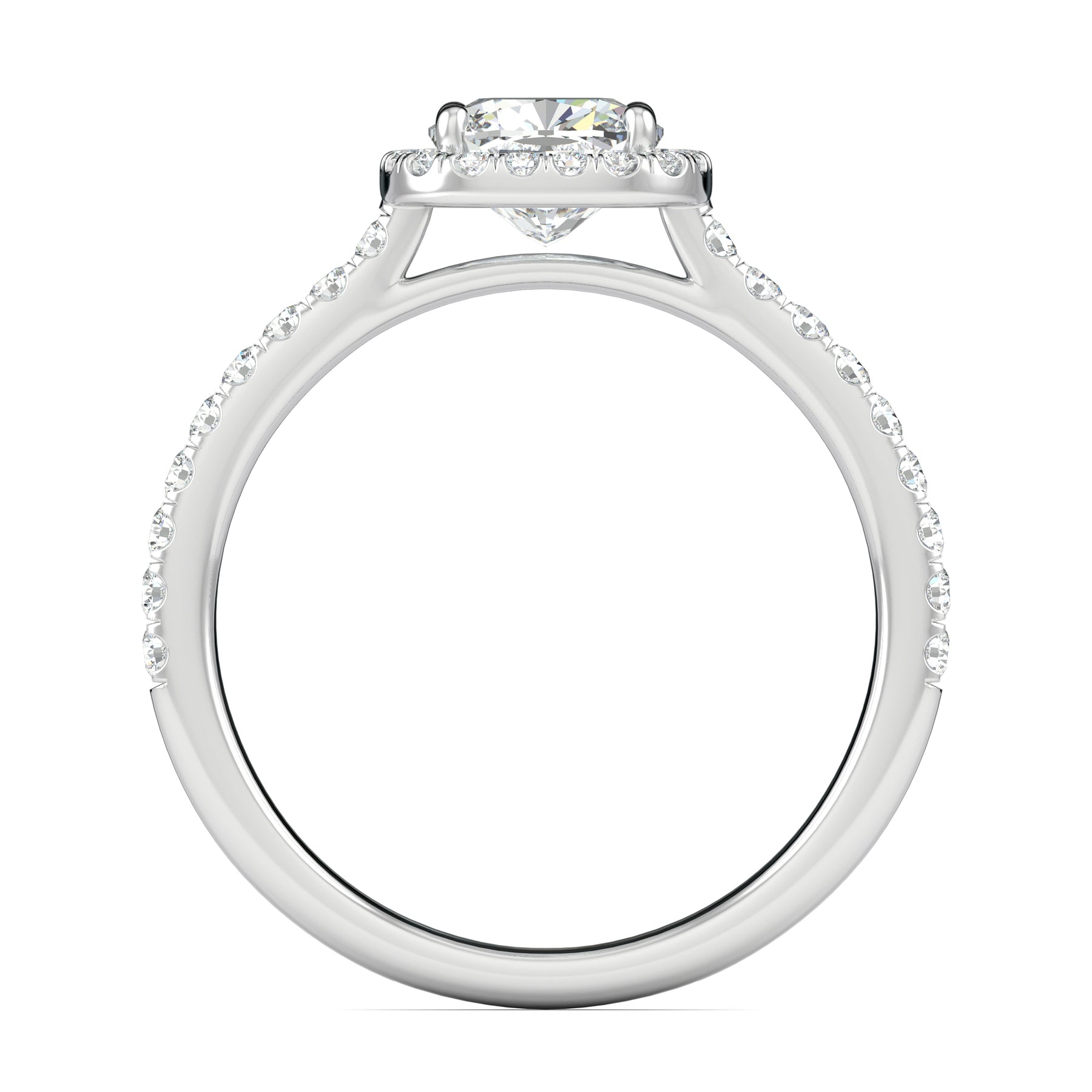 Stunning 0.5 CT Cushion Moissanite Engagement Ring With Halo & Pave Design 3