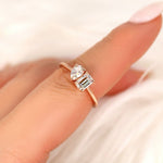 Stunning 0.43 CT & 0.58 CT Pear & Emerald Moissanite Engagement Ring with Two Stones Design 7