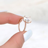 Stunning 4.20 CT Oval Moissanite Engagement Ring with Hidden Halo Design 8