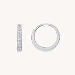 0.30 TCW Round Shape Moissanite Huggies Earrings in Gold 7