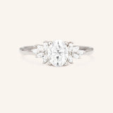 Stunning 1 CT Oval Moissanite Engagement Ring With Cluster Design 3