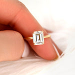 Stunning 2.60 CT Emerald Moissanite Engagement Ring with Hidden Halo Design 4