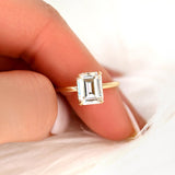 Stunning 2.60 CT Emerald Moissanite Engagement Ring with Hidden Halo Design 4