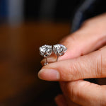 1.0 TCW Round Cut Moissanite Stud Earrings in Gold 4
