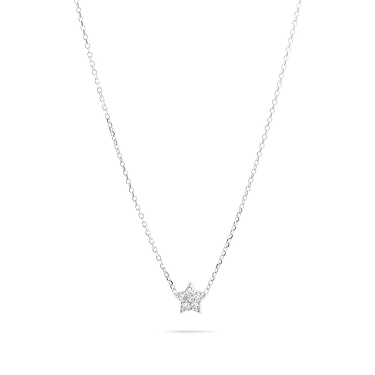 0.50 CT Round Moissanite Diamond Star Pendant Necklace in Solid Gold 3