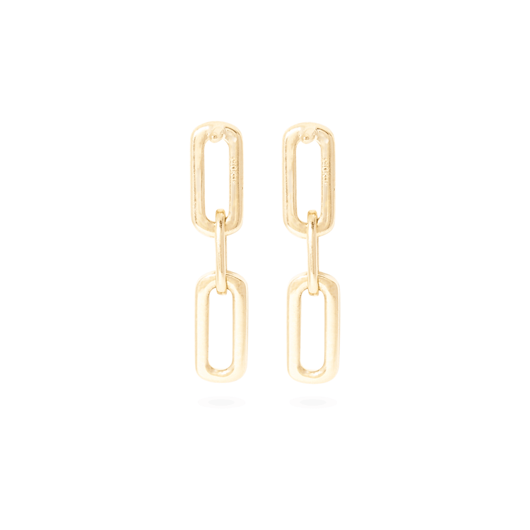 1.50 TCW Round Cut Moissanite Chain Earrings in Gold 8