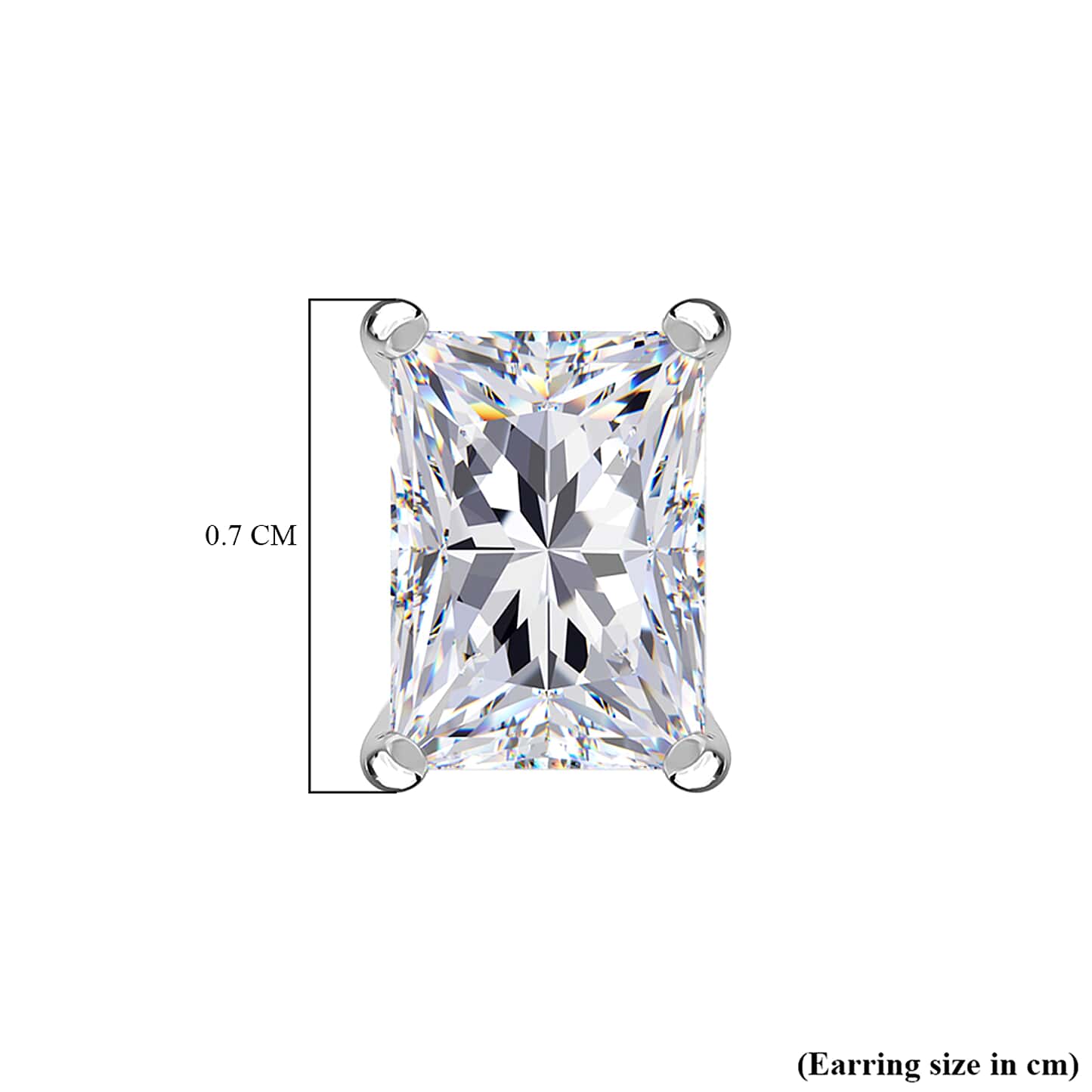 Round Cut Cubic Zirconia in 925 Sterling Silver Earrings 5