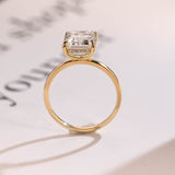 Stunning 1.0 - 2.0 CT Emerald Moissanite Engagement Ring with Hidden Halo Design 10