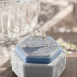Stunning 4.0 CT Radiant Moissanite Engagement Ring with 3 Stones & Pave Design 8
