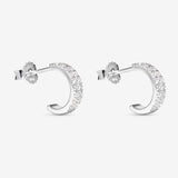 Round Cut Cubic Zirconia in 925 Sterling Silver Earrings 3