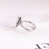Stunning 1.0 - 2.0 CT Pear Moissanite Engagement Ring with Cluster Design 9