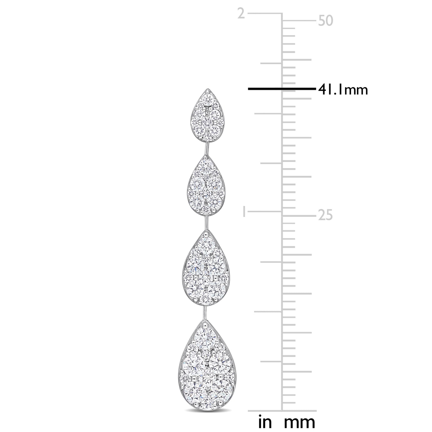Round Cut Cubic Zirconia in 925 Sterling Silver Earrings 6