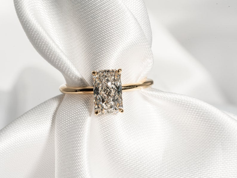 Stunning 1.70 CT Radiant Moissanite Engagement Ring with Solitaire Design 2