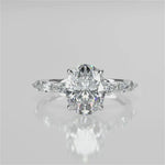 Stunning 2.11 CT Oval Moissanite Engagement Ring with Hidden Halo Halo & Pave Design 1