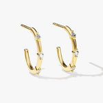 0.30 TCW Round Cut Moissanite Dainty Huggies Earrings in Gold 1