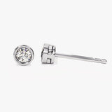 0.50 TCW Round Cut Moissanite Bezel Stud Earrings in Gold 4
