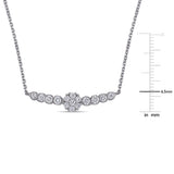 Round Cut Cubic Zirconia in 925 Sterling Silver Necklace 3