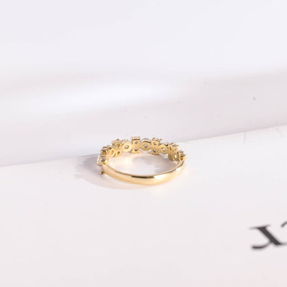 Stunning 0.3 TCW Round Moissanite Stones Half Eternity Wedding Band 9