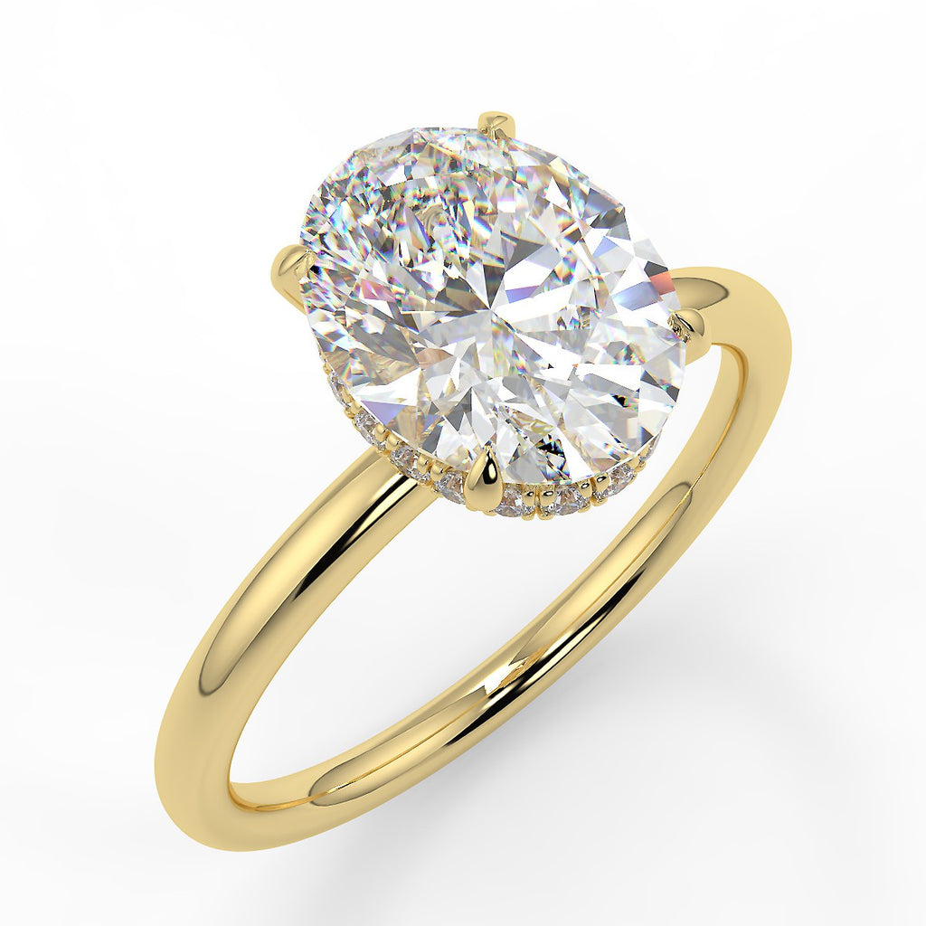 Stunning 2.11 CT Oval Moissanite Engagement Ring with Hidden Halo Design 2