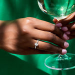 Stunning 0.5 CT Oval Moissanite Stones Engagement Ring In Pave Design 7