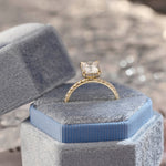 Stunning 3.0 CT Radiant Moissanite Engagement Ring with Pave & Hidden Halo Design 7