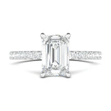 Stunning 0.5 CT Emerald Moissanite Engagement Ring With Pave Design 1