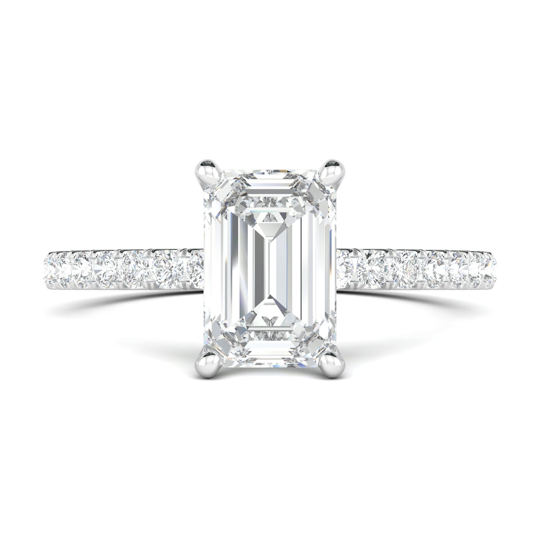 Stunning 0.5 CT Emerald Moissanite Engagement Ring With Pave Design 1