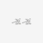 Round Cut Cubic Zirconia in 925 Sterling Silver Earrings 1