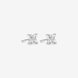 Round Cut Cubic Zirconia in 925 Sterling Silver Earrings 1